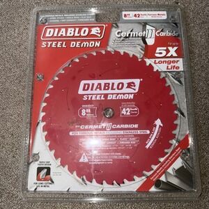 DIABLO 8in. x 42-Teeth Steel Demon Cermet II Saw Blade for Thick Metal